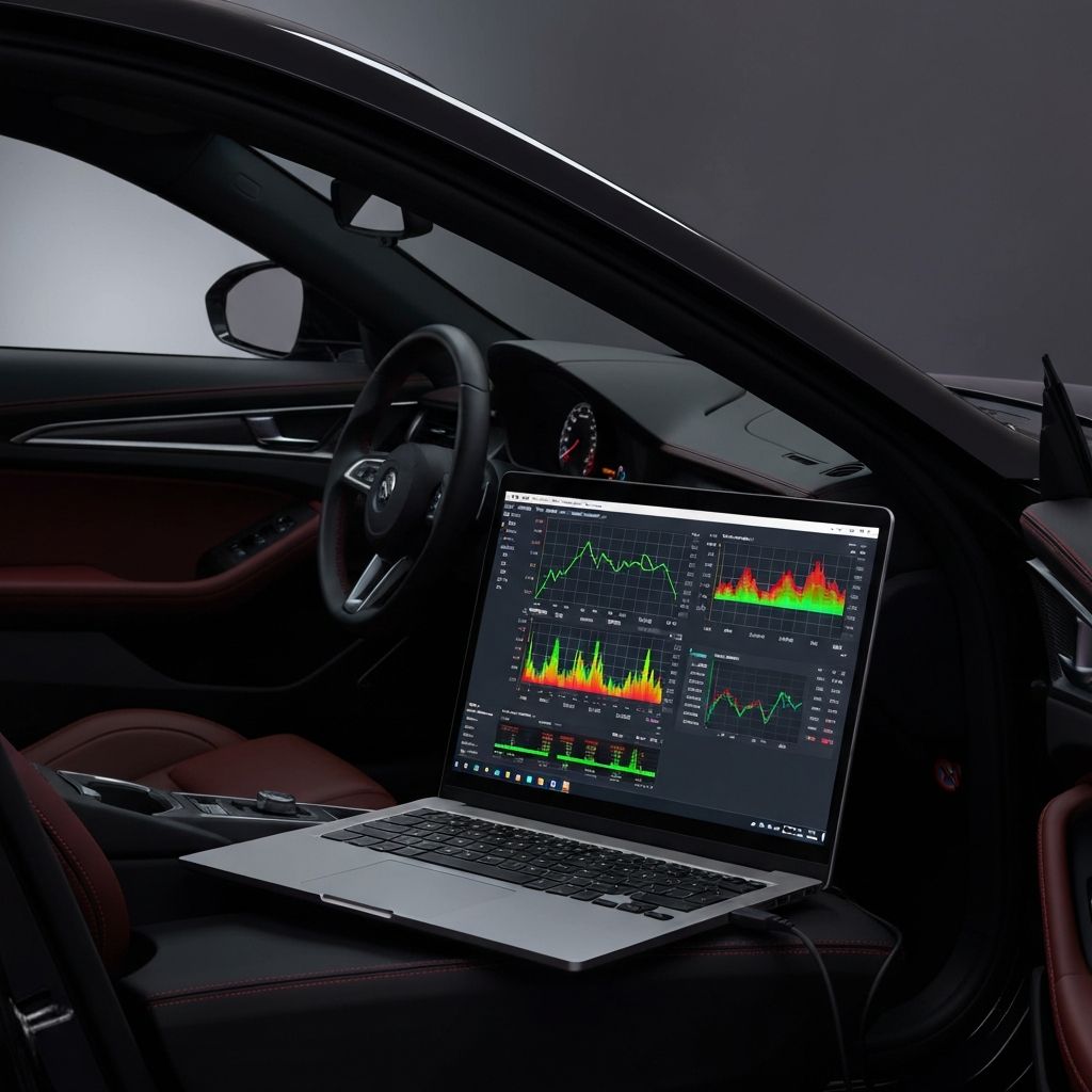Diagnóstico ECU con laptop especializada